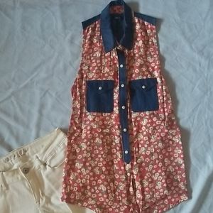 button up tank tunic